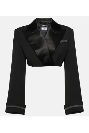 Simkhai Blazer cropped Clare in misto lana