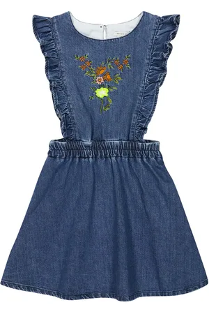 The New Society Abito Allegria in denim con ricami