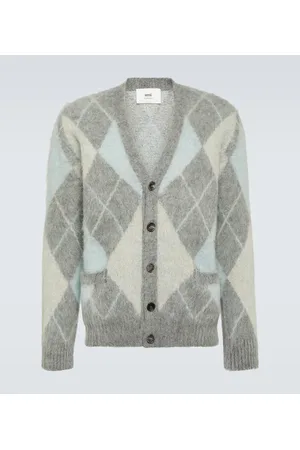 Ami Cardigan Argyle in misto lana
