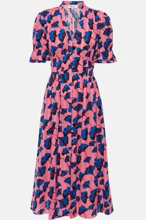 Diane von Furstenberg Abito midi Erica in cotone con stampa