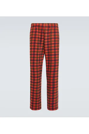 ERL Pantaloni regular in cotone a quadri