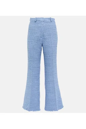 Oscar de la Renta Pantaloni flared in tweed a vita alta