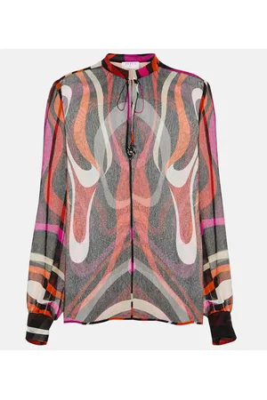 Puccini Blusa Marmo in chiffon di seta