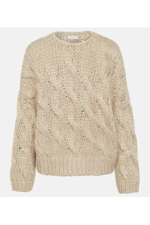 Brunello Cucinelli Pullover in misto mohair a trecce