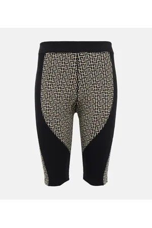 Balmain Shorts a vita alta con monogramma