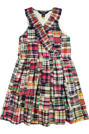 Ralph Lauren Abito a balze in cotone a quadri