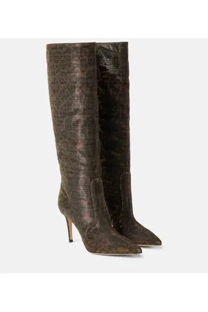 Gianvito Rossi Stivali Hansen con stampa leopardata