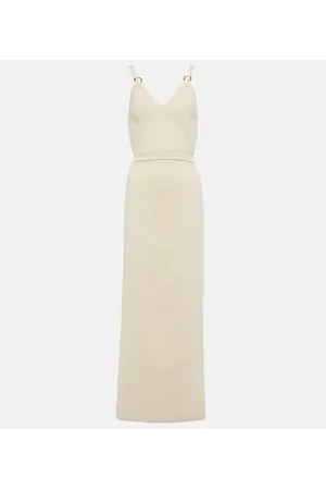 Paco rabanne Abito midi in maglia con cristalli