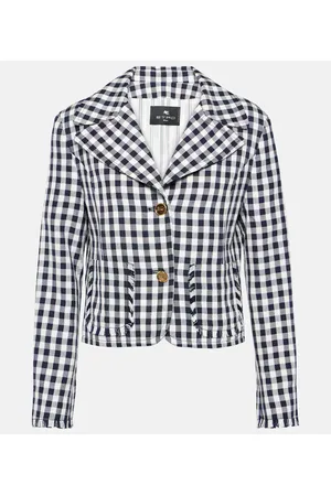Etro Blazer cropped a quadri