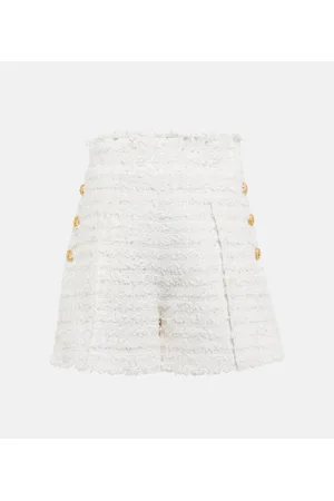 Balmain Shorts in tweed a vita alta
