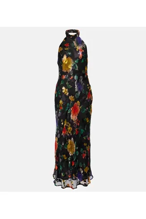 RIXO London Abito midi con scollo all’americana