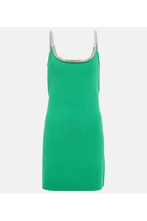 Paco rabanne Miniabito in maglia con cristalli