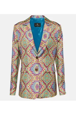 Etro Blazer monopetto in seta con stampa