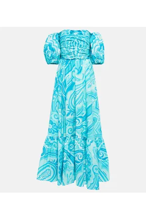 Etro Abito midi in misto cotone con stampa paisley