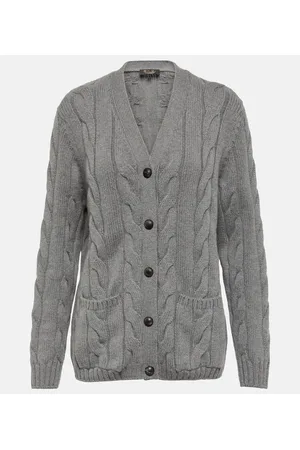 Loro Piana Cardigan in cashmere a trecce