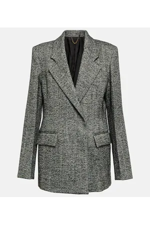 Victoria Beckham Giacca in misto lana a spina di pesce