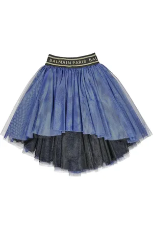 Balmain Gonna in tulle con logo