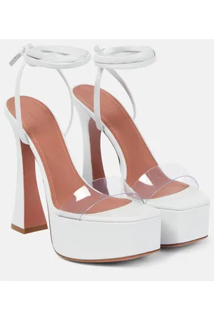 Amina Muaddi Sandali con plateau Sita in pelle e PVC