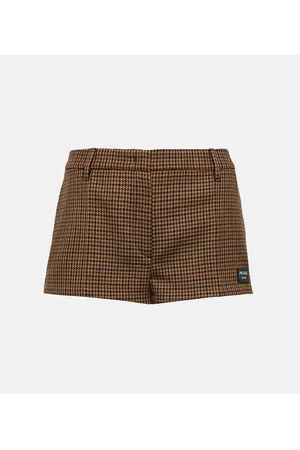 Prada Shorts in lana vergine pied-de-poule