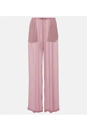 DRIES VAN NOTEN Pantaloni a gamba larga con stampa