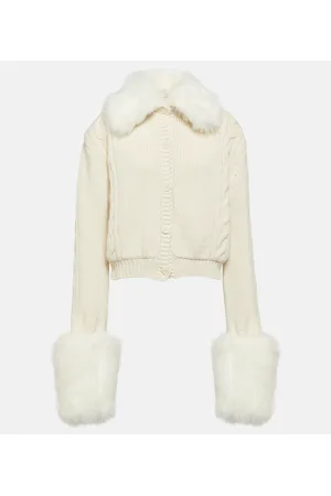 MAGDA BUTRYM Cardigan cropped con pelliccia sintetica