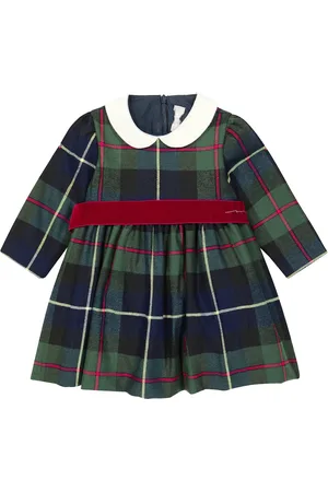 Il gufo Baby - Abito in tartan con velluto
