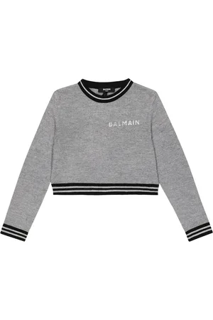 Balmain Pullover in maglia di lana con logo