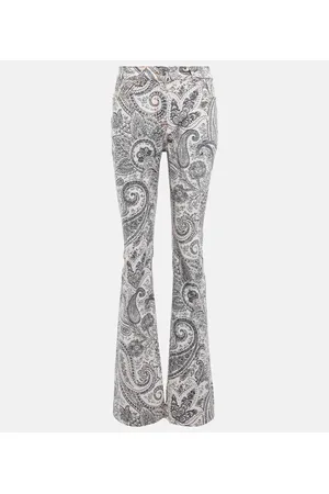 Etro Jeans flared a vita bassa con stampa