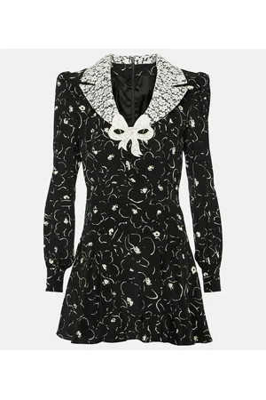 Alessandra Rich Miniabito in seta con pizzo