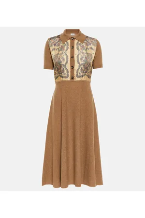Etro Abito midi in cashmere, lana e seta