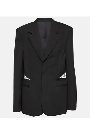 DION LEE Blazer in lana e pizzo con cut-out