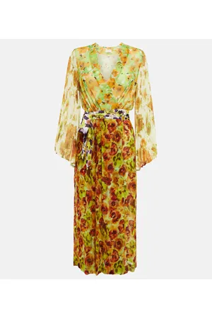 DRIES VAN NOTEN Abito a portafoglio in georgette