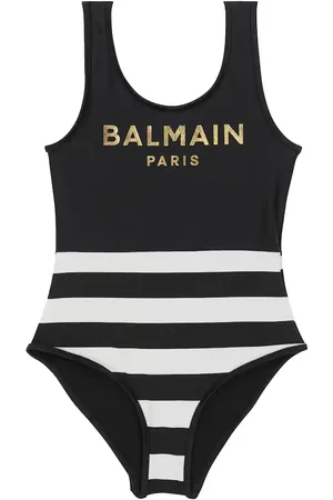 Balmain Costume intero a righe con logo
