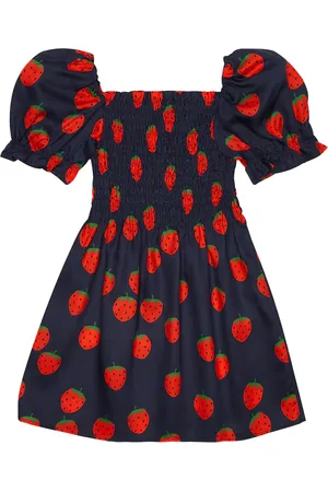 Mini Rodini Abito a punto smock con stampa