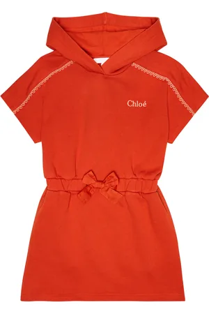 Chloé Chloé Kids Miniabito in cotone con cappuccio