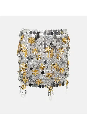 Paco rabanne Minigonna con paillettes metalliche