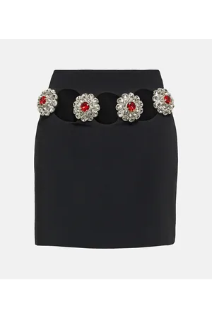 DAVID KOMA Minigonna con cristalli e cut-out