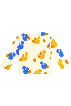 Mini Rodini Top Squirrels in jersey di cotone