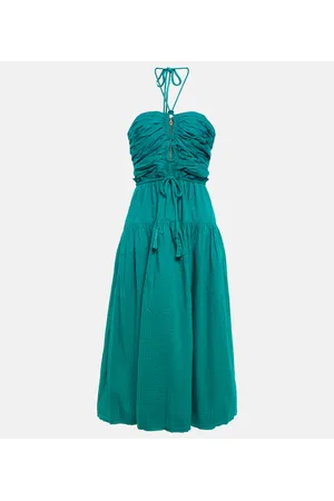 ULLA JOHNSON Abito midi Emmaline in popeline