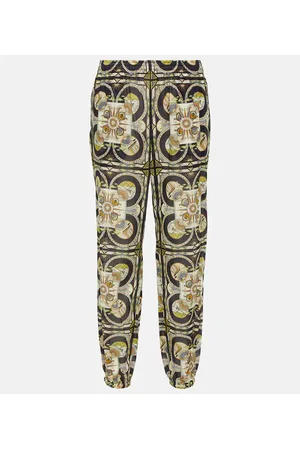Tory Burch Pantaloni tapered in cotone con stampa
