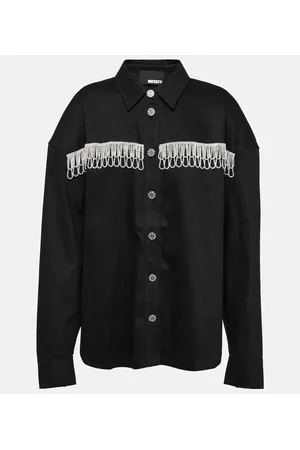 ROTATE Giacca di jeans oversize con cristalli