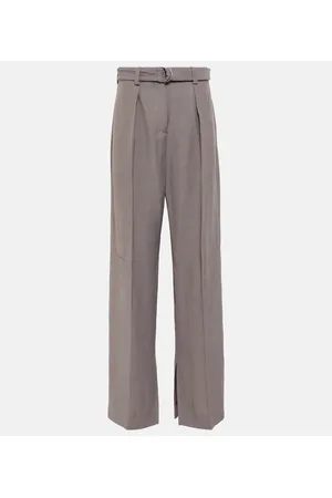 Jil Sander Pantaloni in canvas a vita alta