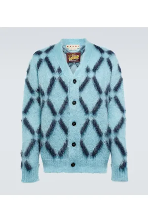 Marni Cardigan in misto mohair con intarsi