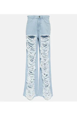 DION LEE Jeans distressed a gamba larga
