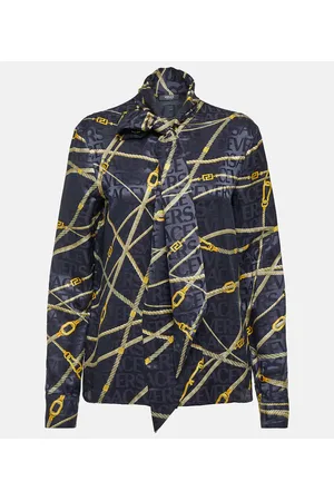 VERSACE Blusa Greca Nautical con fiocco