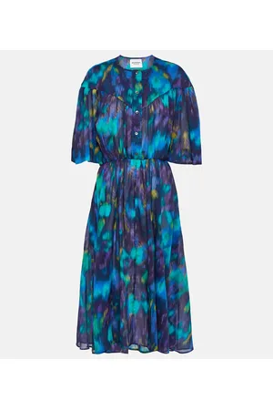 Marant Etoile Abito midi Maggy in cotone con stampa