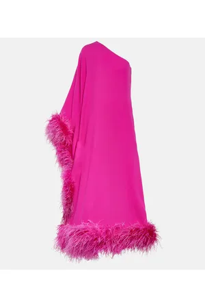 VALENTINO Abito lungo in Cady Couture con piume
