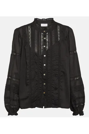 Velvet Top Romy in cotone con pizzo