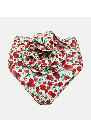 MAGDA BUTRYM Slip bikini con stampa e applicazione floreale