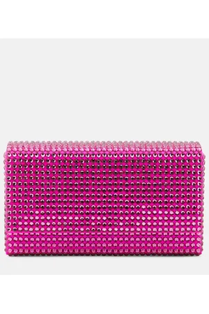 Amina Muaddi Clutch Superamini Paloma con cristalli